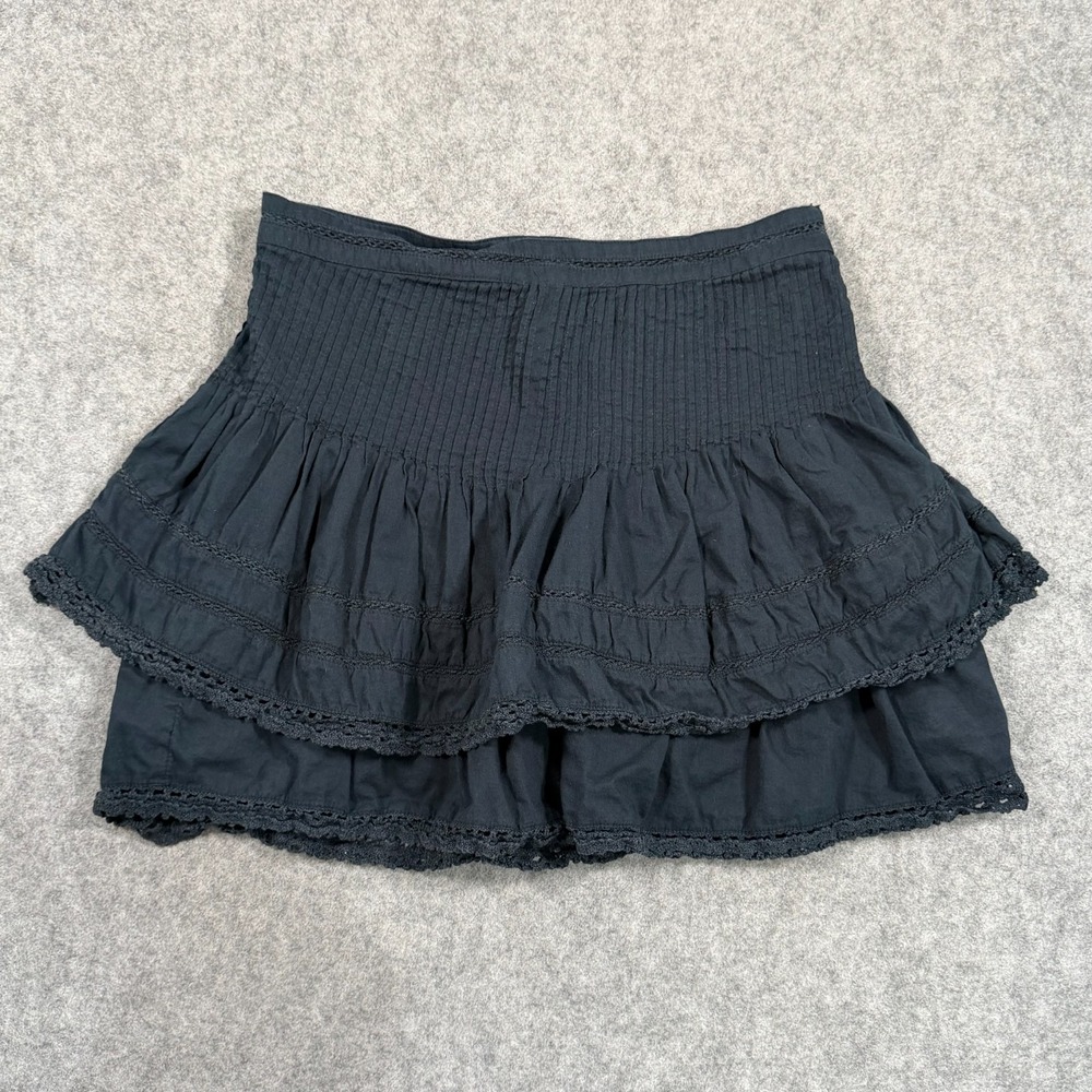 Free People Navy Blue Summer Night Lace Tiered Mini Skirt Women's Size 2